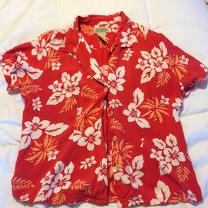 Cropped Hawaiian Button Up